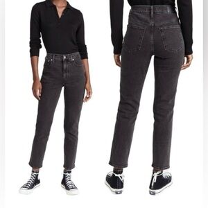 Madewell The Perfect Vintage Crop Black Wash High Rise Black Women's Sz 31